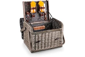 Picnic Time Kabrio Picnic Basket with Wine and Cheese Service for Two, Anthology Collection