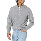 鶹 Essentials Mens Lightweight French Terry Quarter-Zip Mockneck Sweatshirt