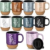 Jingmore 10 Pcs Christian Mugs Bulk Religious Christian Gifts with Bible Verse Coffee Cup 15oz for Women Men Church Member Employee Team Clergy Pastor Valentines(Boho Flower, Spanish)