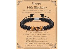 EFVISD 12th 13th 14th 15th 16th 17th 18th 21st 30th 40th 50th 60th 70th 80th 90th 100th Birthday Gifts for Him Men, Birthday Bracelet for Boys Mens Dad Son Grandson Nephew Boyfriend Brother Grandpa