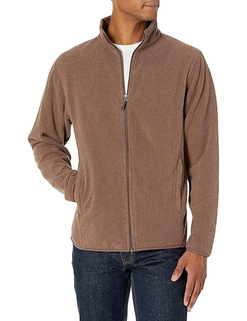 Amazon Essentials Men's Full-Zip Fleece Jacket (Available in Big & Tall), Brown Heather, XX-Large