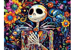 Meothan Jack Paint by Numbers Kits for Adults Beginners-Halloween Paint by Number for Adult, Adults Easy Canvas Paint by Numbers for Home Decor and Gifts 16X12 inch Nightmare Before Christmas