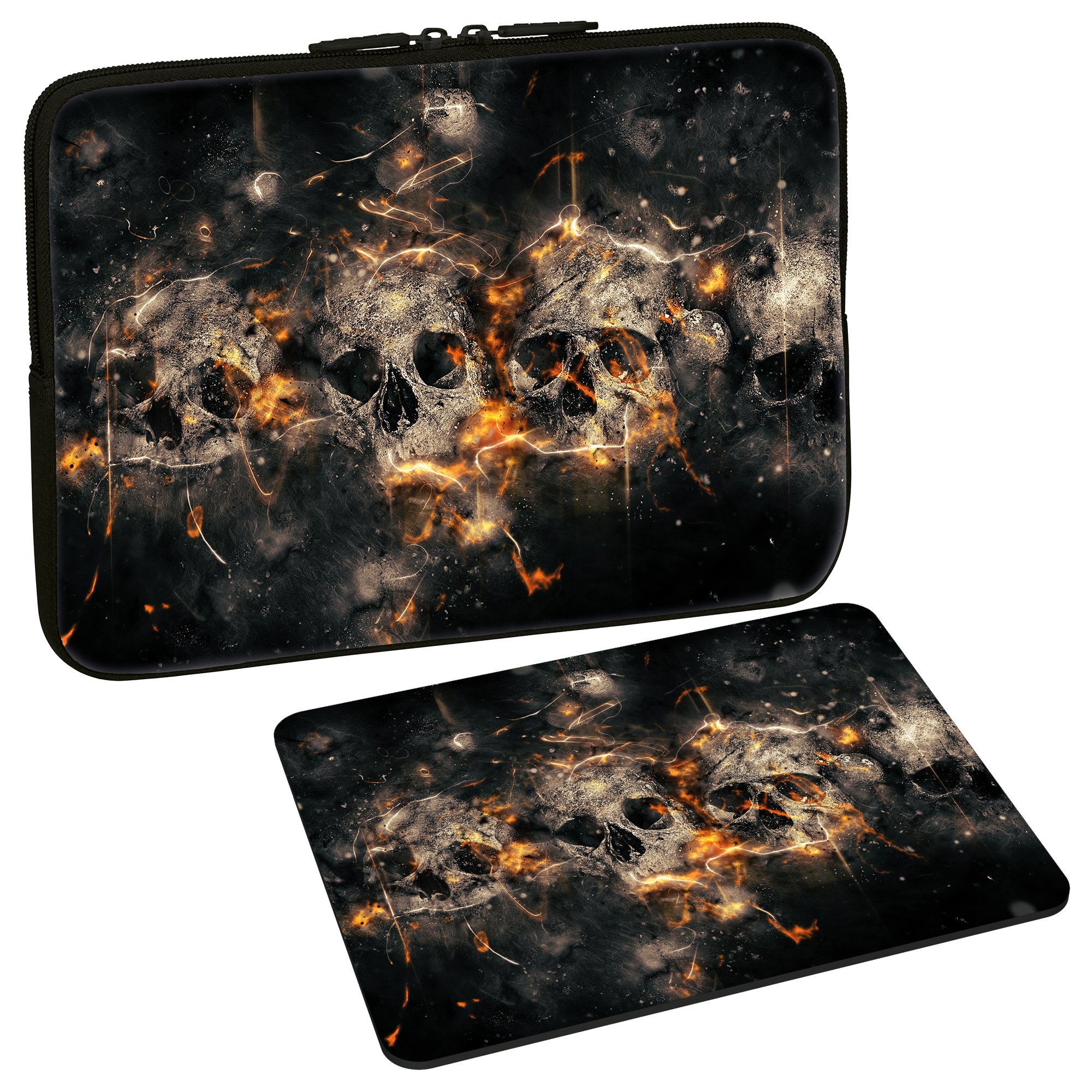 PEDEA Design Protective Case for Notebook up to 15.6 Inches (39.6 cm) with Design Mouse Pad Skulls
