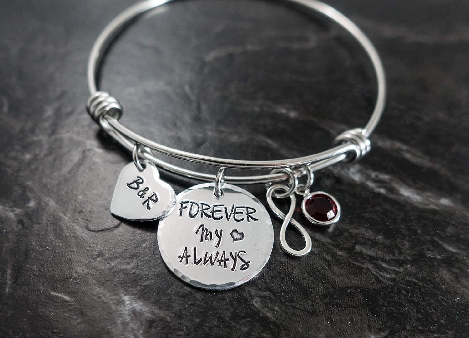 Amazon.com: Couples Bracelet Personalized Charm Bangle Anniversary