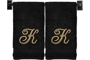 CUSTOM LUXURY TOWELS Monogrammed Hand Towels - Set of 2 - Genuine Turkish Hand Towels - Choose Any Letter - Choose Towel and Thread Color - Embroidered Script Monogram - Personalized Towels - Monogrammed Towels