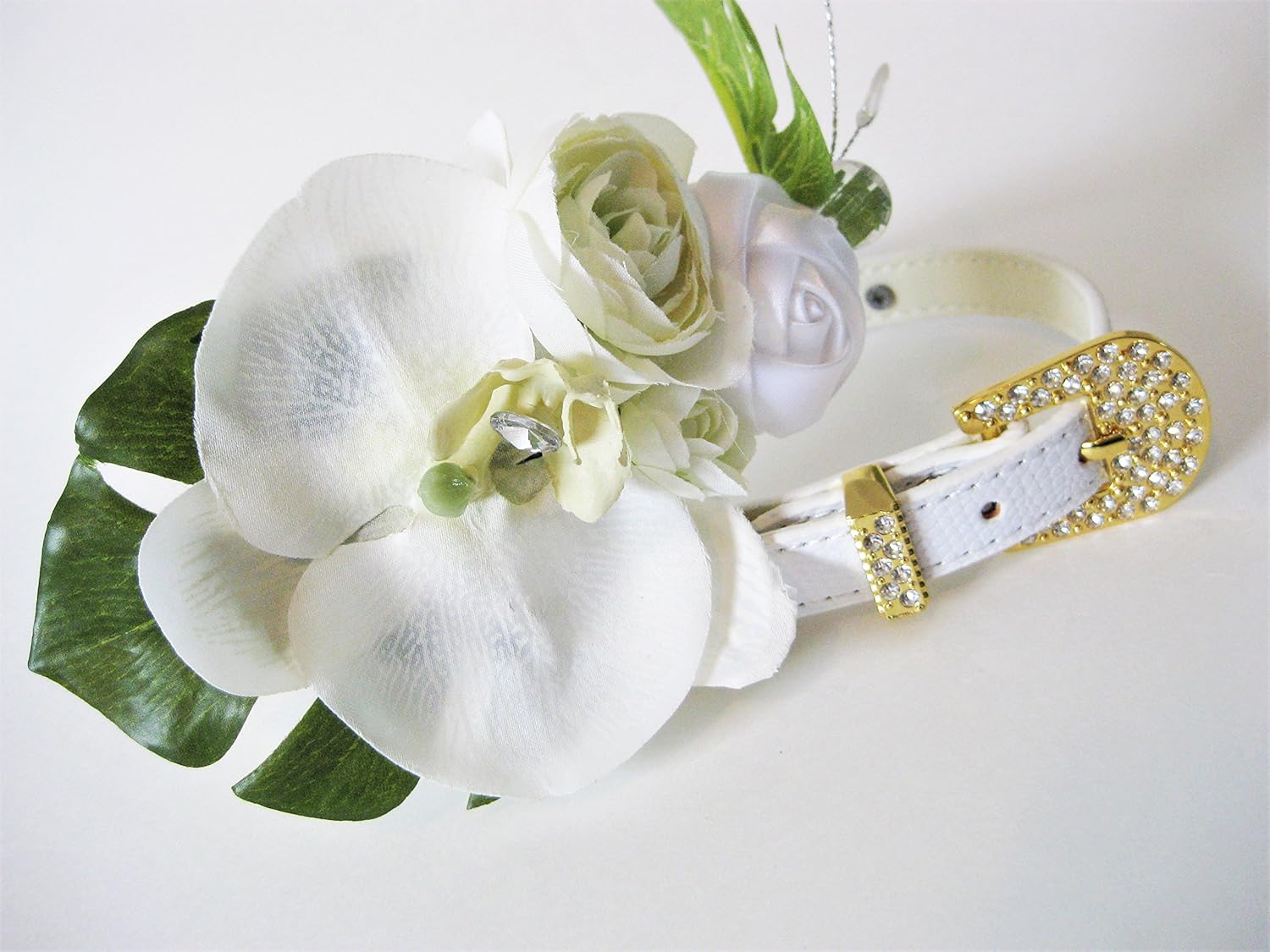Wedding Flower Dog Collar White Wedding Flower Dog