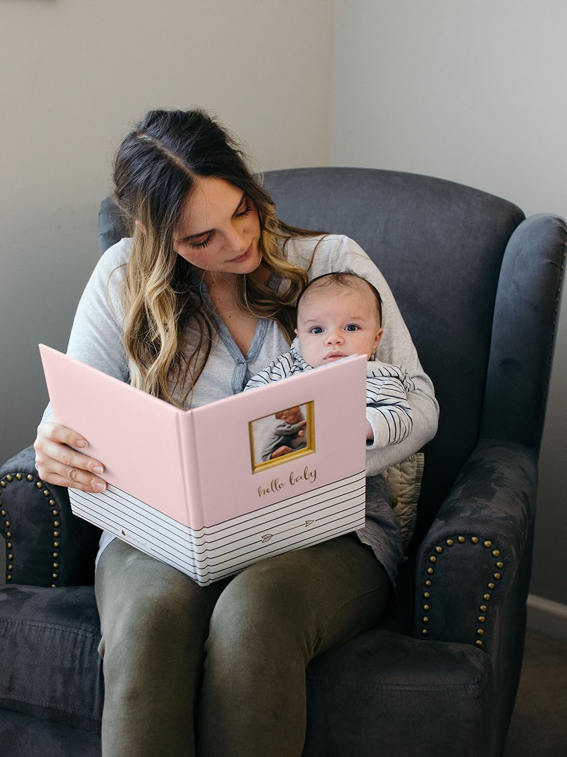 Pearhead Hello Beautiful First 5 Years Baby Memory Book with Photo Insert, Baby Shower Gift Pink : Baby