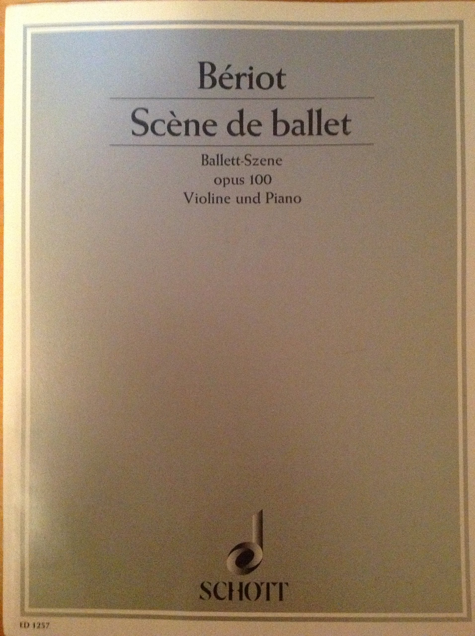 Ballet Scene: op. 100. violin and orchestra. Réduction pour piano avec partie soliste.