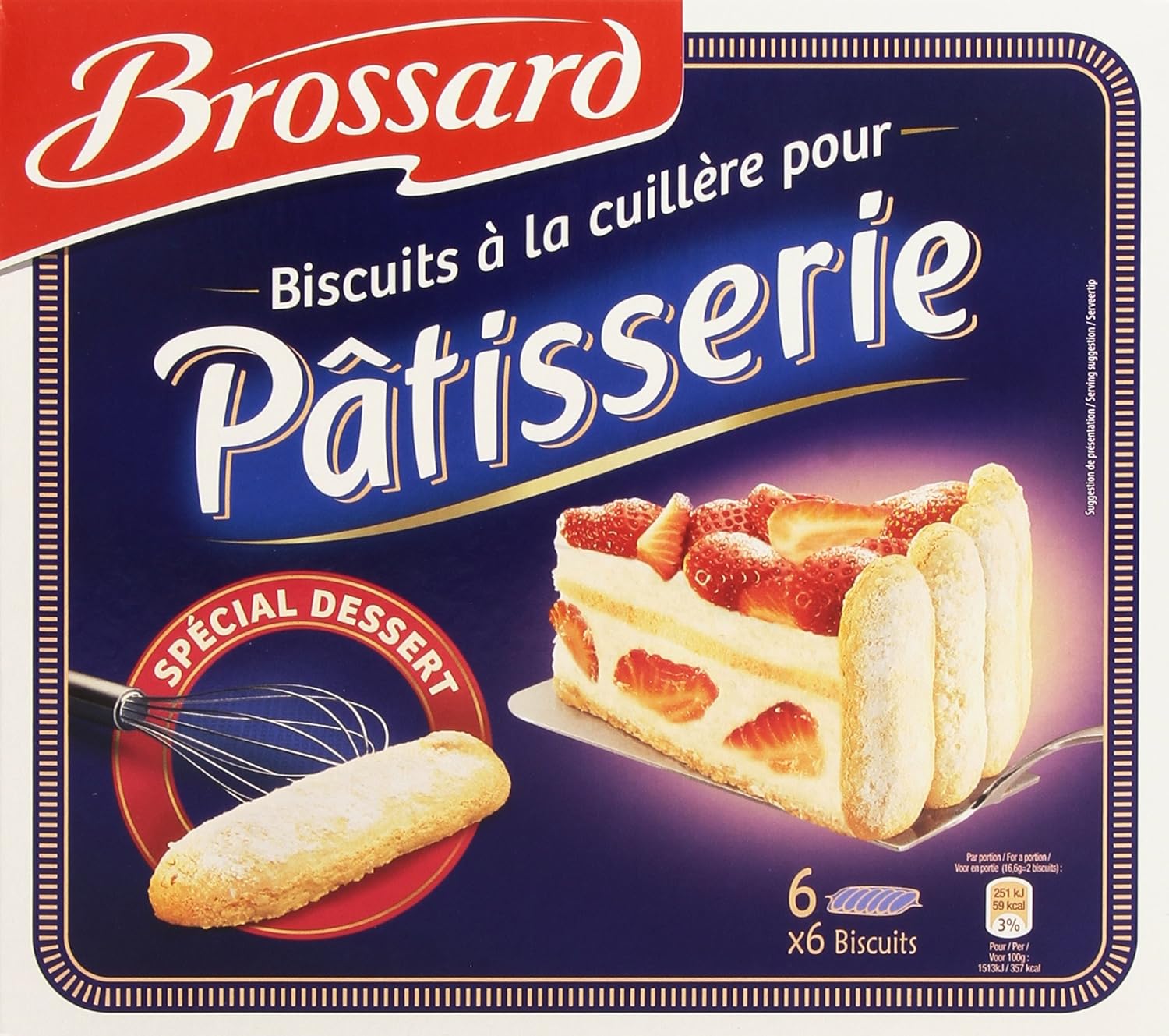 Brossard 36 Biscuits Cuillere Aux Oeufs Frais Pour Patisserie 300 G Amazon Fr Epicerie