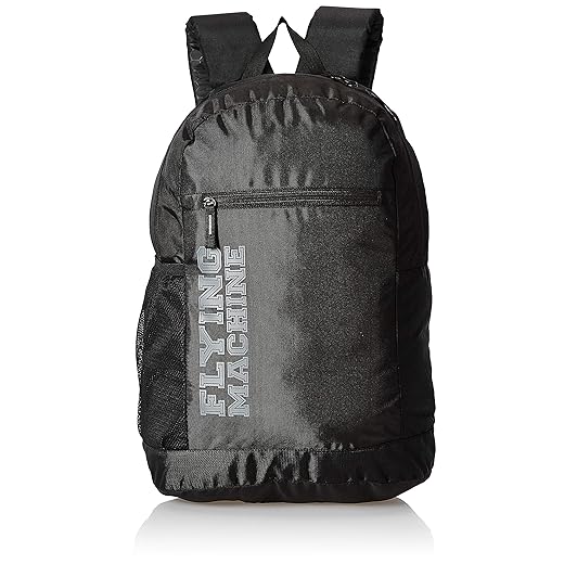 Flying Machine Polyester 24 inches Black Grey Travel Duffle