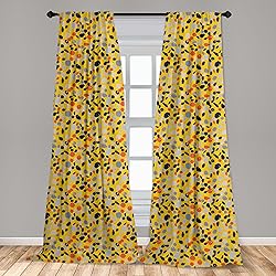 Lunarable Abstract Window Curtains, Terrazzo