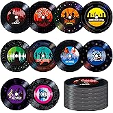 60 PCS Records Bulletin Board Cutouts, 10 Designs Bulletin Board Decoration Erasable with PET Film Jazz Rock Music Project Decoration Party Supplies for White Board Wall Party Favors (6&rdquo; in Diameter)