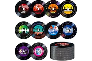 60 PCS Records Bulletin Board Cutouts, 10 Designs Bulletin Board Decoration Erasable with PET Film Jazz Rock Music Project De
