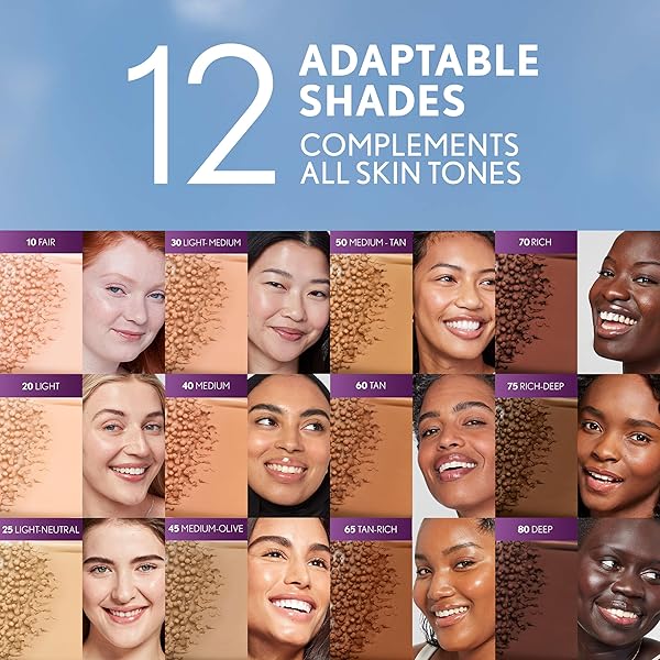 COVERGIRL SIMPLY AGELESS SKIN PERFECTOR ESSENCE FOUNDATION, 80 DEEP, TINTED SKIN PERFECTOR, SKINCARE MAKEUP HYBRID, SHEER TINT, RADIANT FINISH, SKIN-LIKE FINISH, VEGAN FORMULA, 1.0OZ