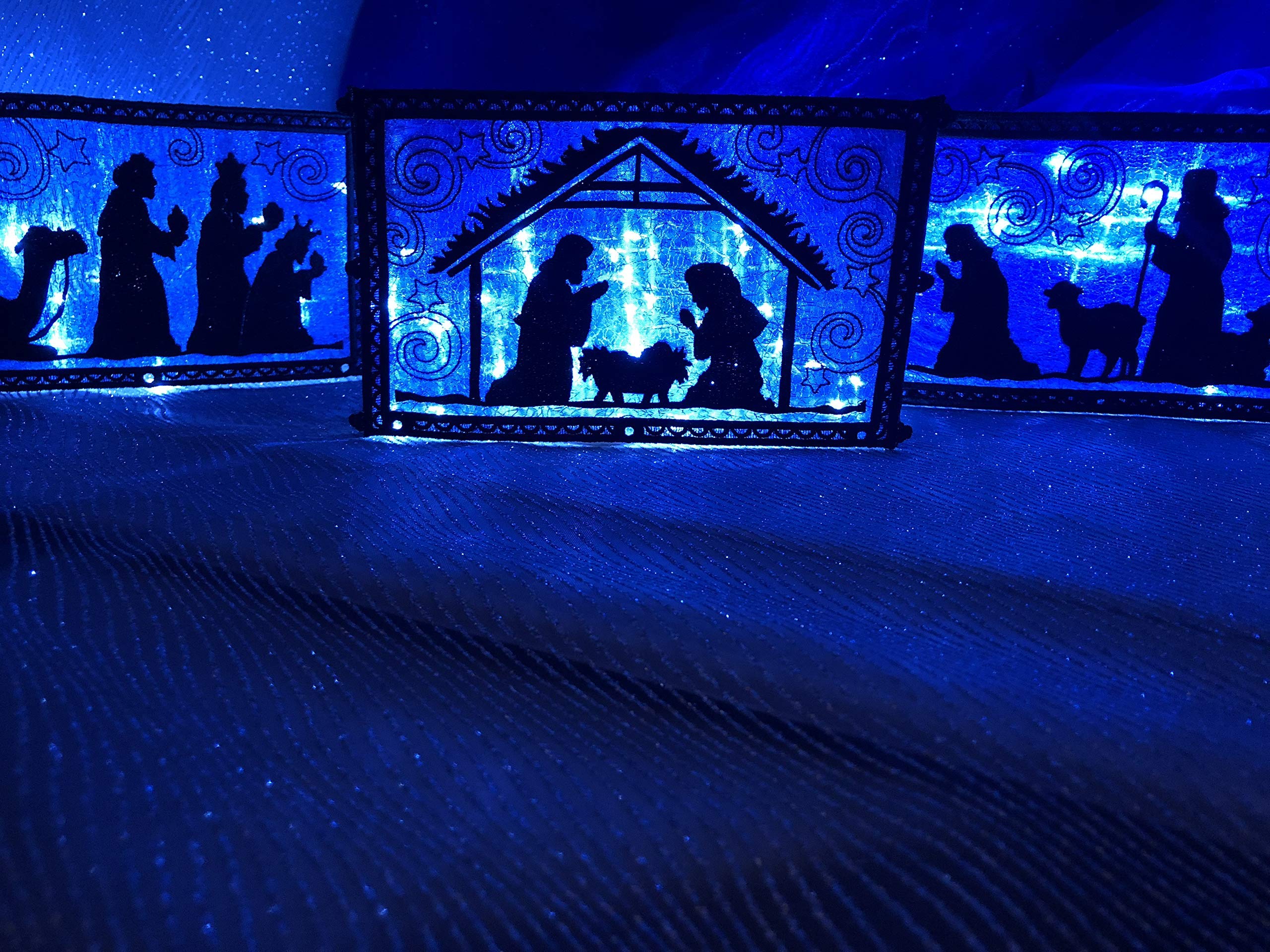 3 Piece Lighted Nativity Scene indoor, Lighted Tabletop Nativity Set in