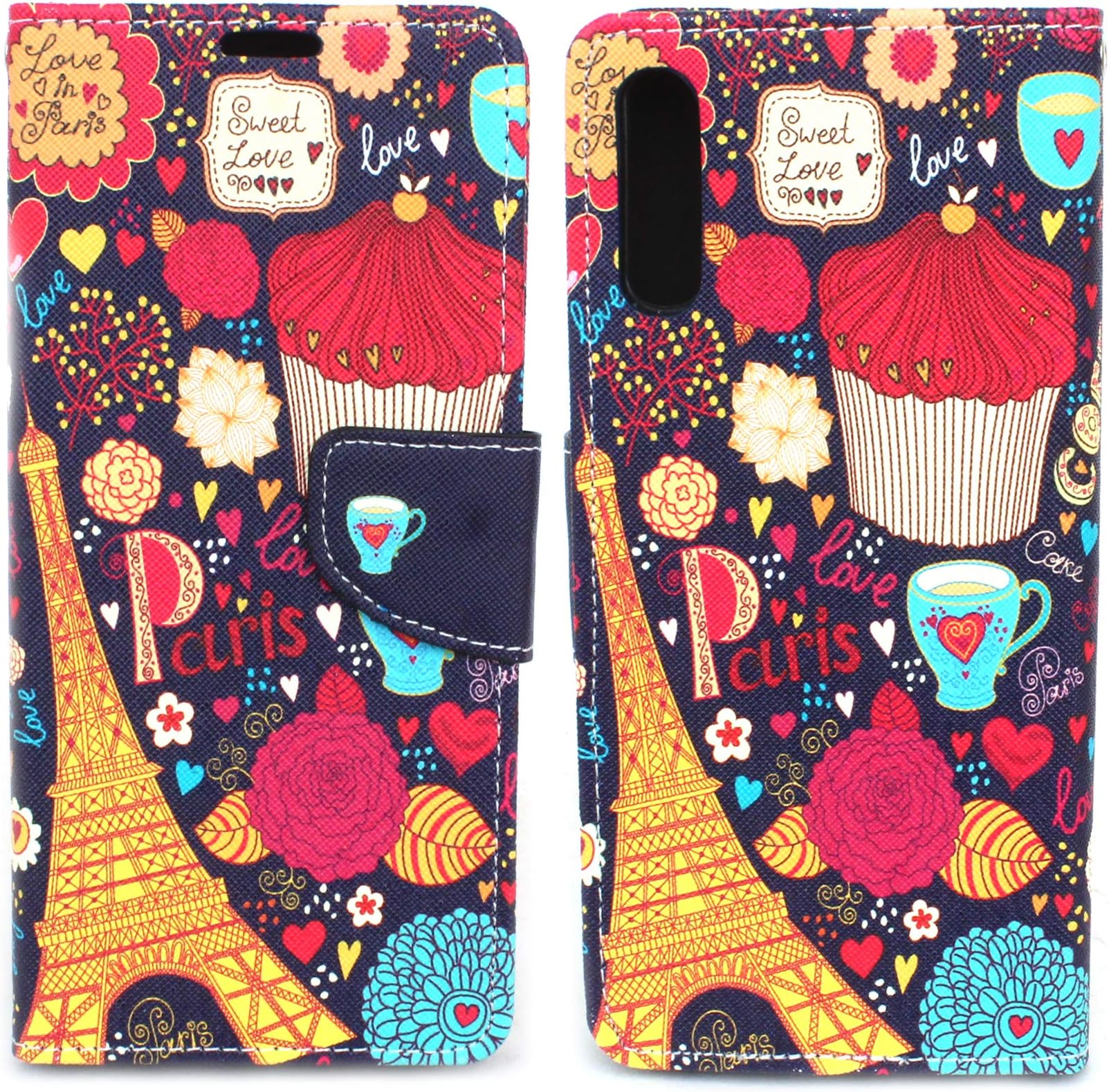 Arbuda Fancy Printed Designer Leather Flip Wallet Back Cover Case for Samsung Galaxy A70 - Eiffel Tower