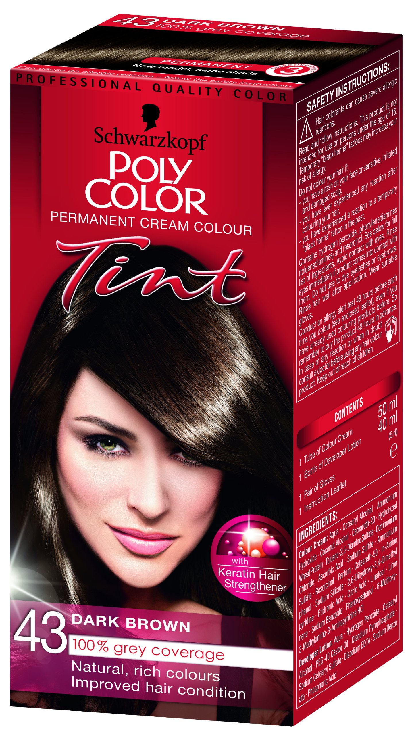 Schwarzkopf Poly Color Hair Colour 43 Dark Brown