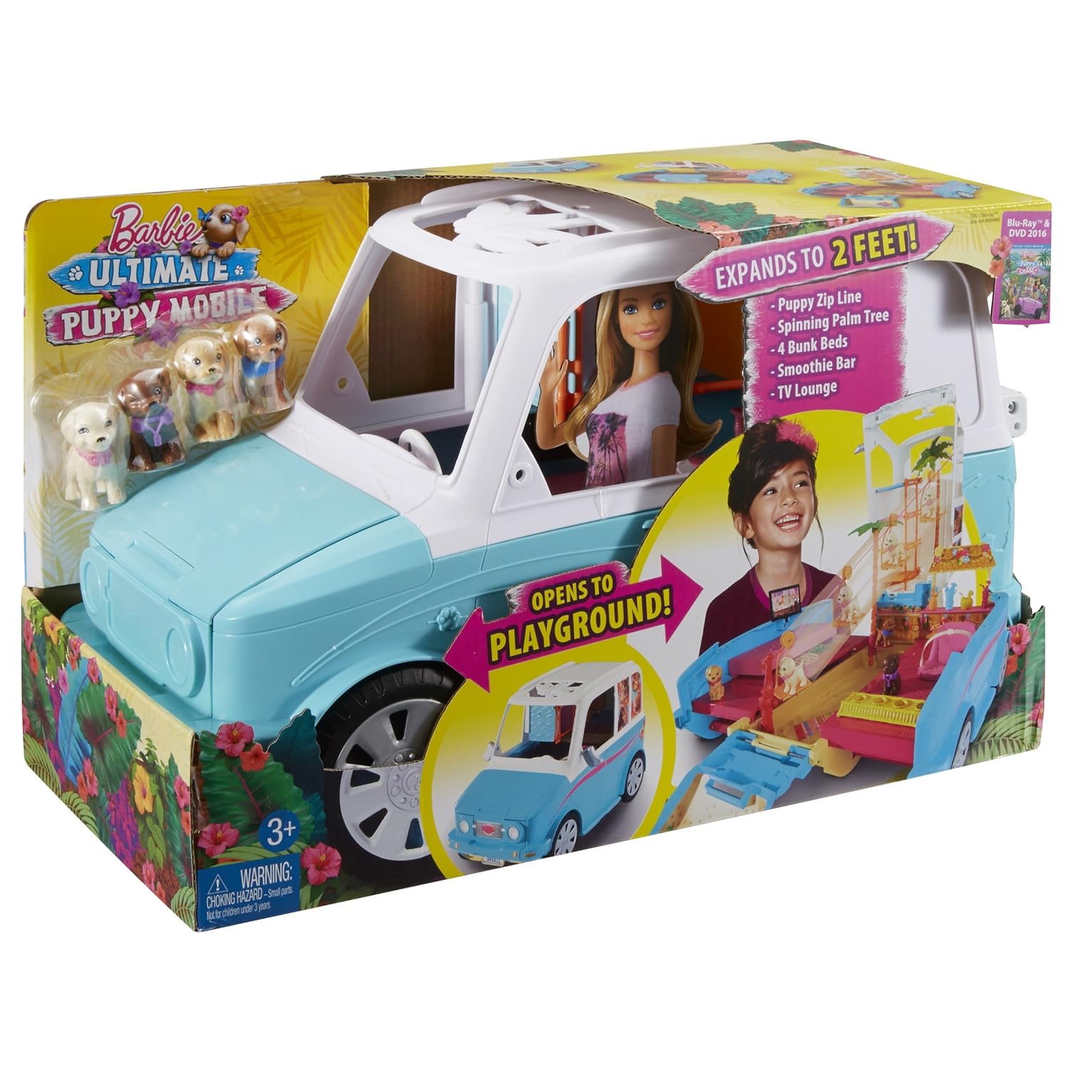 barbie ultimate puppy mobile with 4 dolls