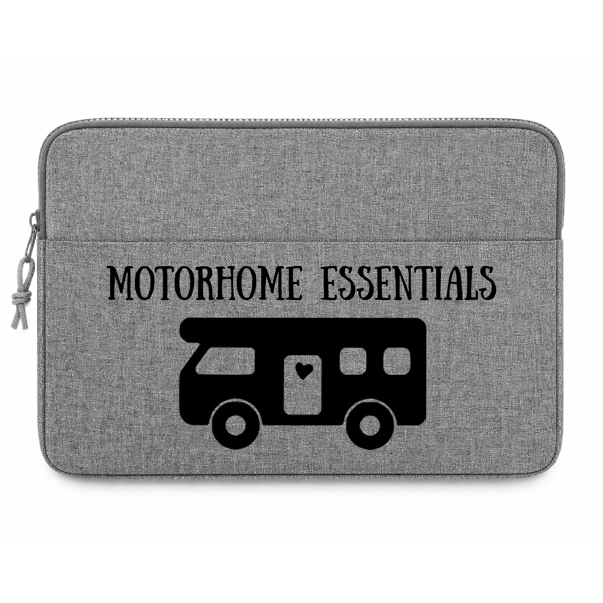 Motorhome Storage Bag – Travel Document & Tech Organiser with Padded 13” Tablet Sleeve – Zipped Campervan Essentials Case (Grey)