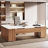 Tribesigns 85.8-Inch L-Shaped Executive Office Desk with File Drawers & Storage Cabinet, Professional Corner Computer Desk Ex