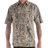 Johari West Men's Hawaiian Shirt Short Sleeve Button Down Casual Tropical Shirt