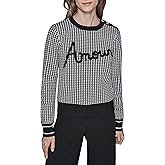 Karl Lagerfeld Womens Long Sleeve Crew Neck Amour Sweater