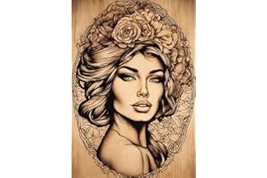 MESARTDECOUPAGE Sticky Rice Paper, Decoupage Paper for Furniture, Mulberry Paper, Craft Supplies, Mix Media, Scrapbooking, Wood Burning Pattern, Vintage Beautiful Girl, Size 11,22″ to 15,55″ (Twenty-Five)