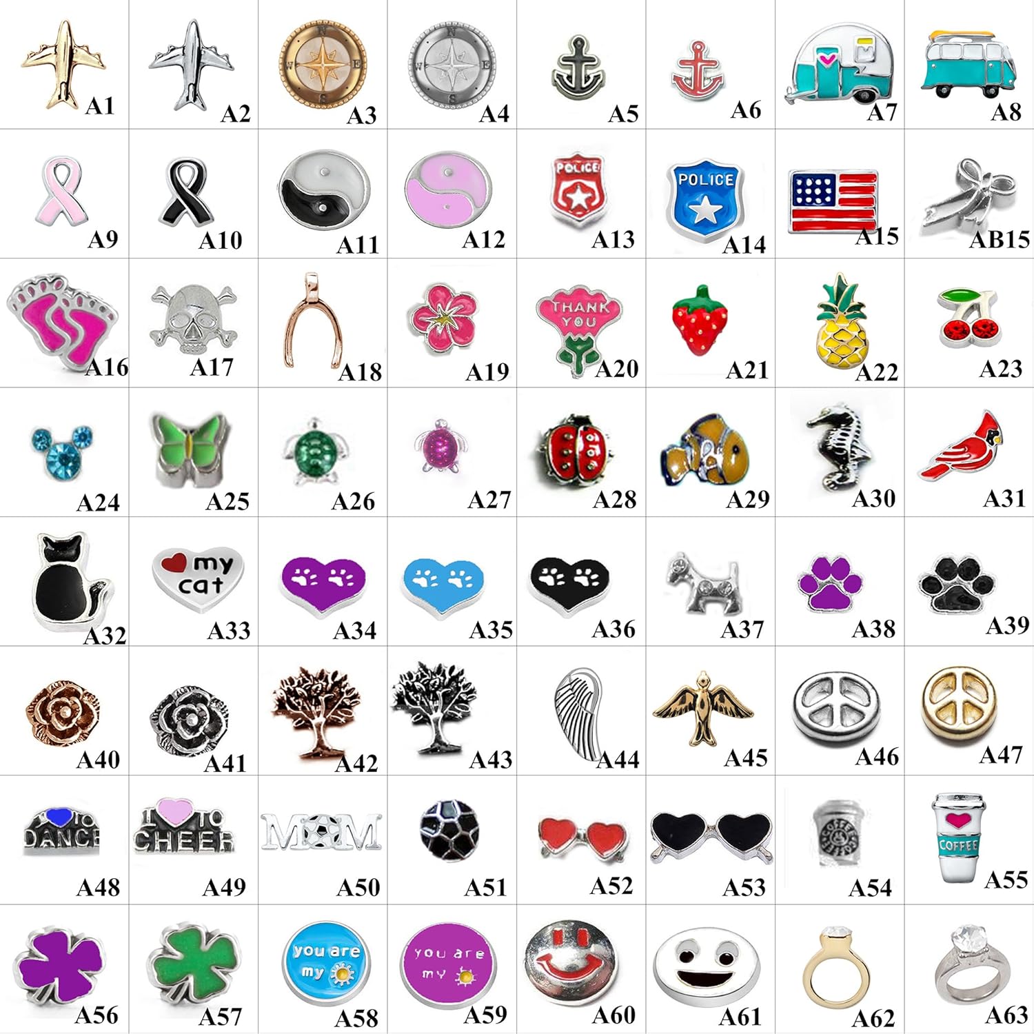 Sparkle Brazil Jewelry Origami Owl Style Locket Floating Charms