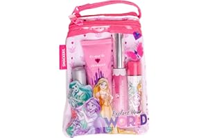 Lip Smacker Princess Glam Bag Makeup Set, Lip Balm, Lip Gloss, Nail Polish, Lotion