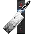TUO Vegetable Meat Cleaver Knife - Chinese Chef's Knife 7-inch High Carbon Stainless Steel - Kitchen Knife with G10 Full Tang handle - Black Hawk-S Knives Including Gift Box