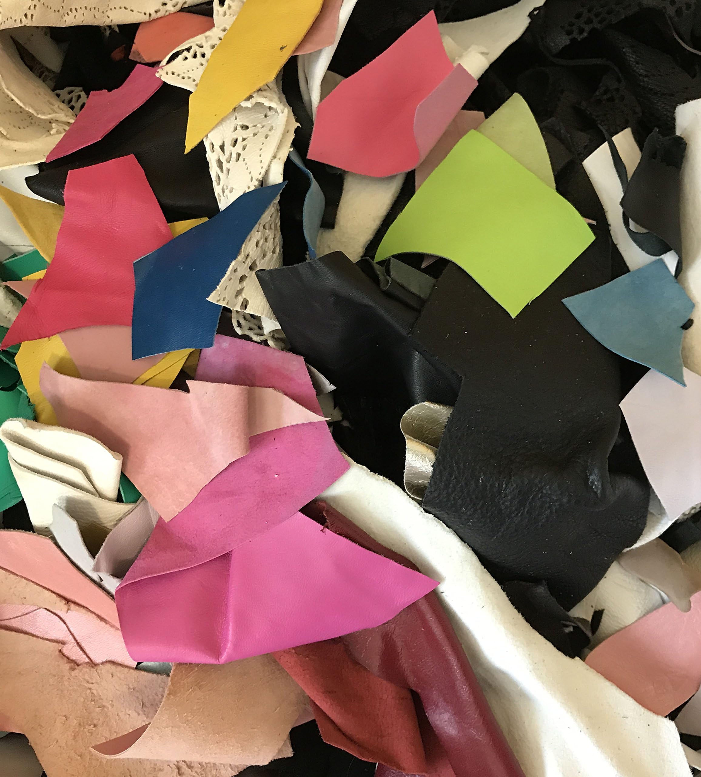 1 Pound Scrap Lot Leather Scraps Lamb & Cow Hide 1 Lb