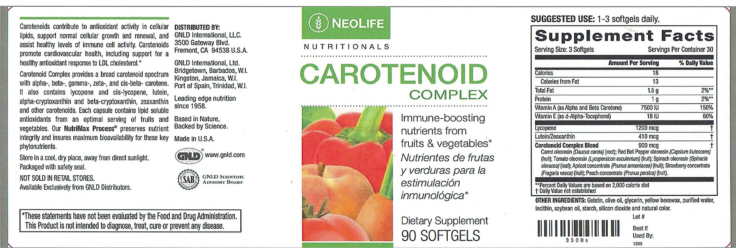 Neolife Carotenoid Complex by GNLD Buy Online in United Arab Ermiates