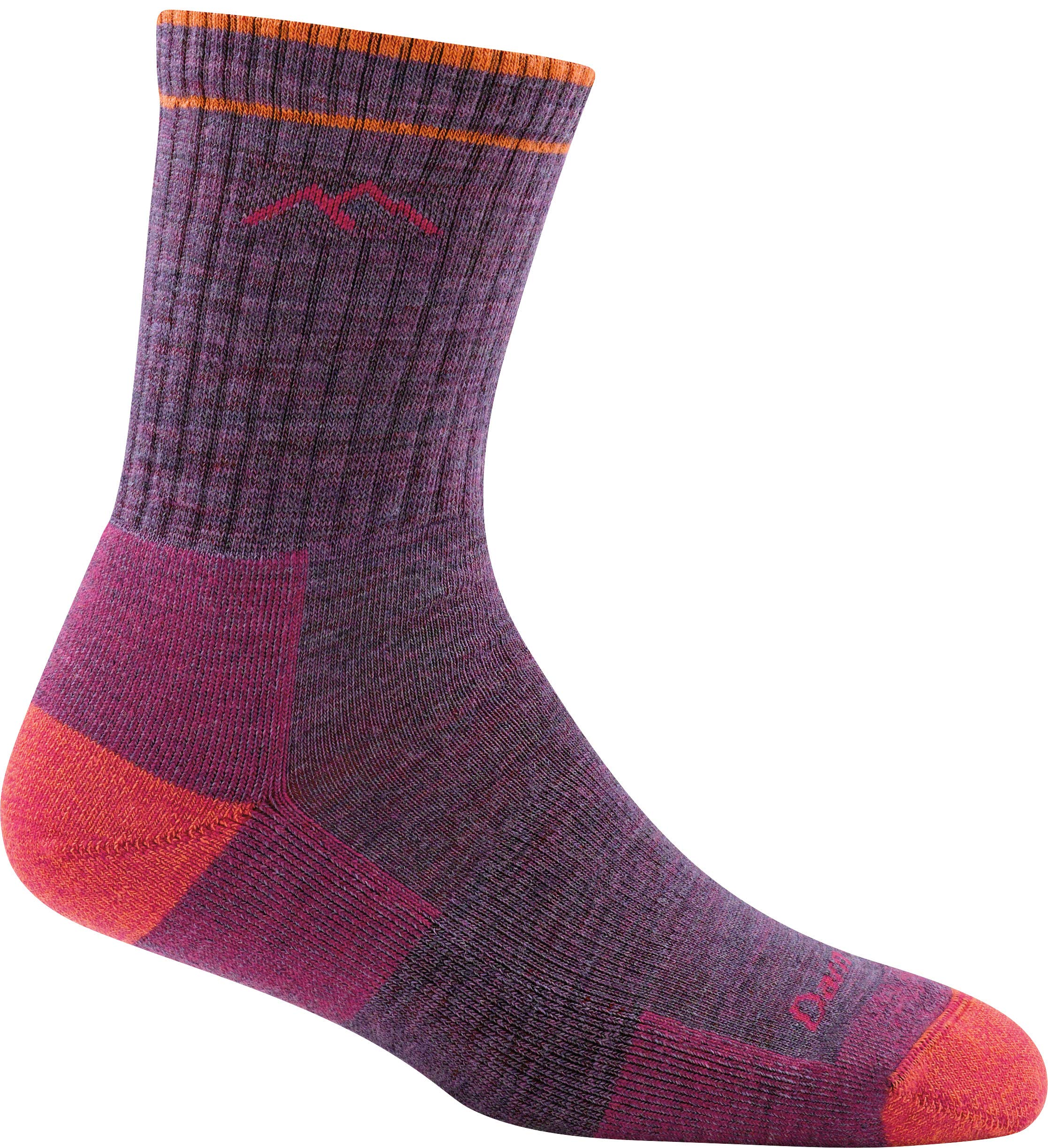 Darn Tough, Hiker (Style #1907), Merino Wool, Boot Sock, Midweight, Women’s Cushioned Hiking Socks - Plum Heather Medium