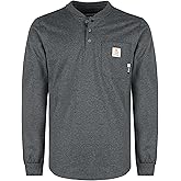 BOCOMAL FR Shirts 6oz Lightweight Flame Resistant Long Sleeve Henley Shirt Fire Retardant Workwear NFPA2112 CAT2