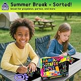 Purple Ladybug 65 Sheet Scratch Art Kit Rainbow Glitter for Kids Teens view 2