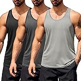 COOFANDY Men's 3 Pack Workout Tank Tops Quick Dry Gym Sleeveless Muscle T Shirts Y Back Athlectic Tank Bodybuilding Top