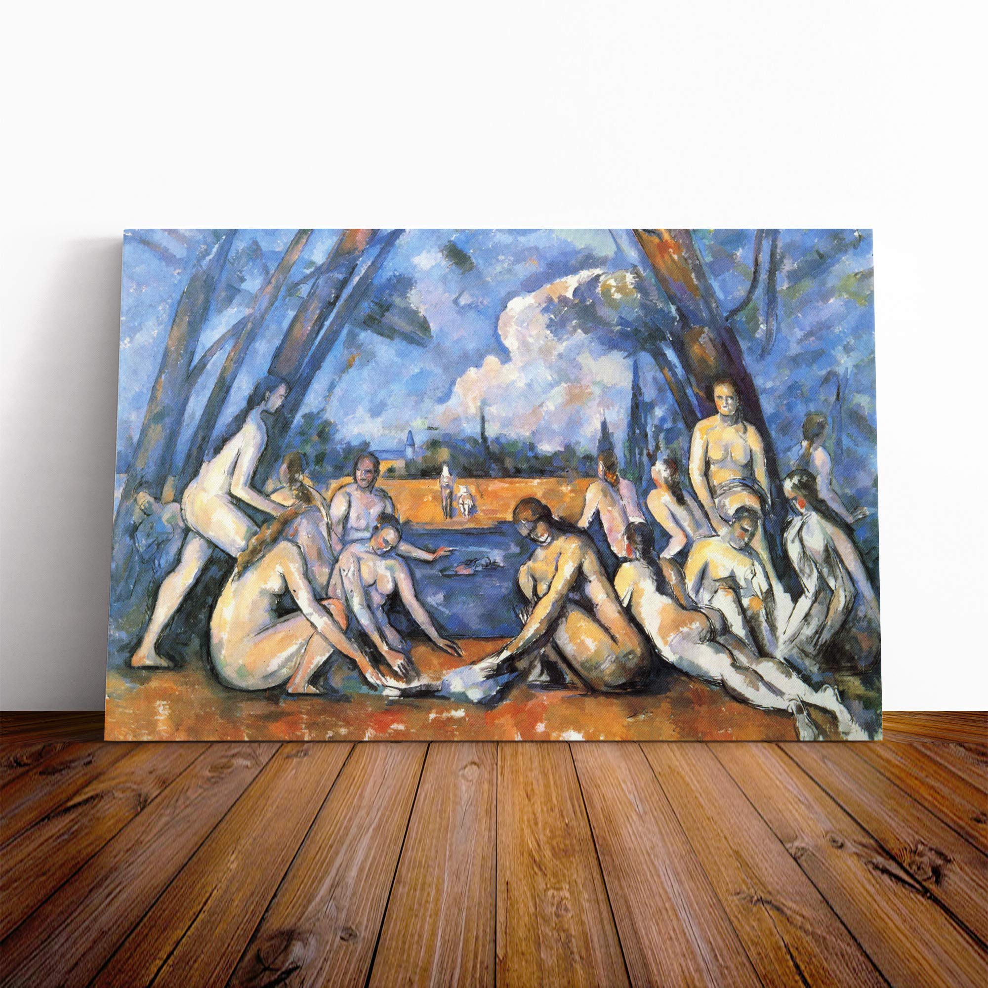 Big Box Art Canvas Print Wall Art Paul Cezanne The Bathers (2) | Mounted and Stretched Box Frame Picture | Home Decor for Kitchen, Living, Dining Room, Bedroom, Hallway, Multi-Colour, 20x14 Inch