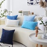 Home Brilliant Navy Corduroy Cushion Covers 65x65 cm 2 Pcs For Sofa Bed view 6