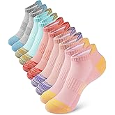 Somaibo 10 Pairs Kids Socks for Boys Girls Low Cut Athletic Ankle Socks Half Cushioned Crew Cotton No Show Socks