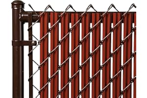 Ridged Slats Slat Depot Single Wall Bottom Locking Privacy Slat for 3', 4', 5', 6', 7' and 8' Chain Link Fence (4ft, Redwood)
