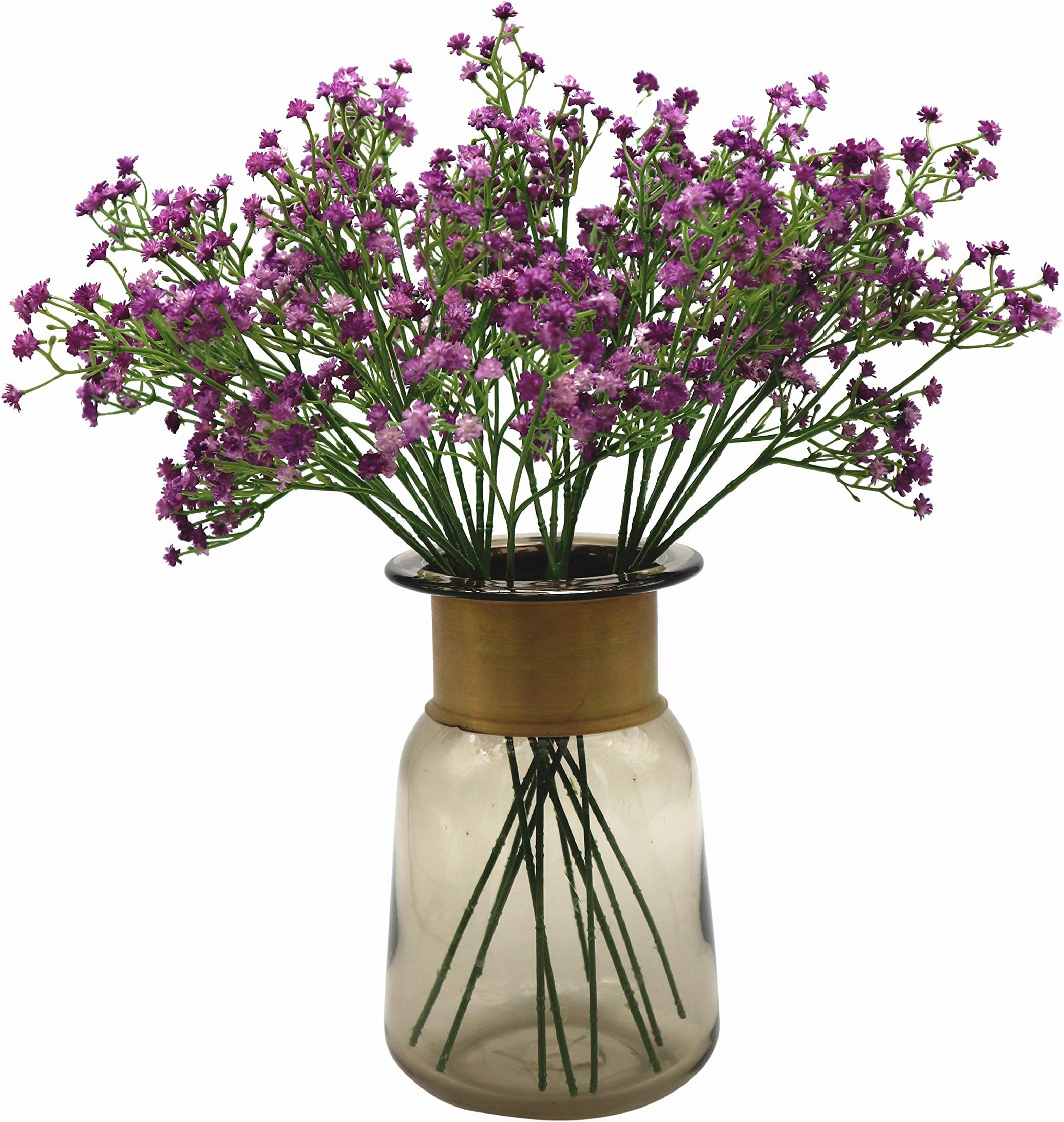 Anatural Artificial Flowers, Fake Flowers Babys Breath Gypsophila Flowers Steam Bouquet for Wedding Party Home Garden Table Centerpieces Decorations 10pcs 15.7 Inches (Purple)