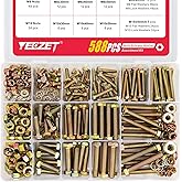 YEEZET 588PCS M6 M8 M10 Grade 8.8 Heavy Duty Bolts and Nuts Flat & Lock Washers Assortment Kit Includes 13 Most Common Sizes