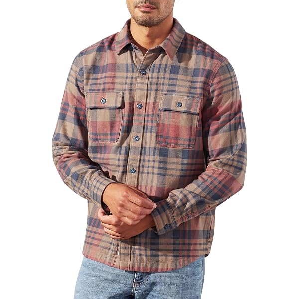 UpWest Men's Brushed Flannel Shirt - Super Cozy Relaxed Fit With Chest Pockets