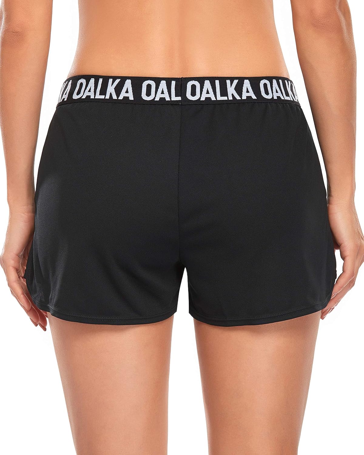Oalka Women's Running Shorts Workout Athletic Fitness Side Pockets Gym Shorts: Clothing