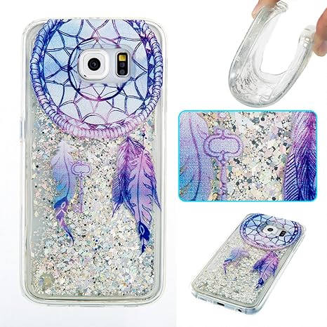 Lomogo Samsung Galaxy S6/G920 Hülle Silikon, Glitzer Flüssig Schutzhülle Stoßfest Kratzfest Handyhülle Case für Samsung Galaxy S6 - YIBO34457#2