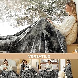 Bedsure Heated Blanket Electric Throw - Faux Fur
