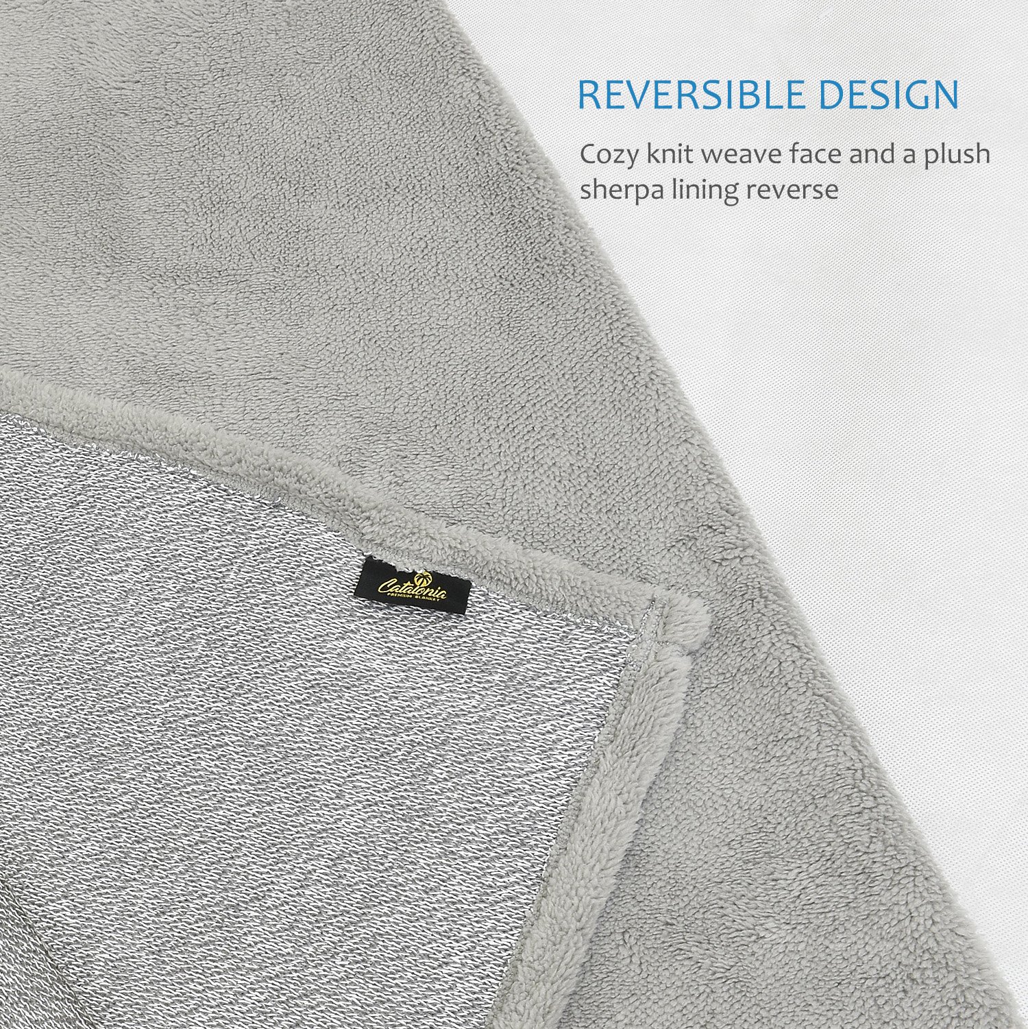 Fleece Blanket,Premium Reversible Super Soft Couch Knit Sherpa Throws All Season Gift Blanket 50\