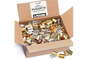 ZISBERS Bulk Assorted Chocolate Nuggets 4 Pound - Approx 180 Individually Wrapped Milk, Special Dark With Almonds, Extra Creamy, Chocolate Candy Pack For Parties, Candy Buffet & Treats