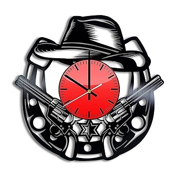 Amazon Com Time4vinyl Record Vinyl Clock Cowboy Cowboy Wall Decor
