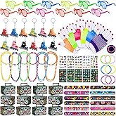 Winrayk 84Pcs 80s 90s Party Favors Birthday Supplies, Shutter Glasses Gift Box Glove Necklace Hair Tie Glow Sticker Slap Bracelet Keychain Teen Women Kids Retro Hip Hop 80s 90s Party Accessories Decor